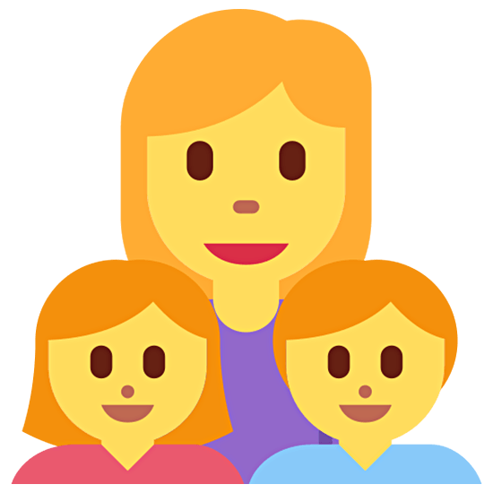 👩‍👧‍👦 Emoji Família: Mulher, Menina E Menino na Twitter Twemoji 15.0.