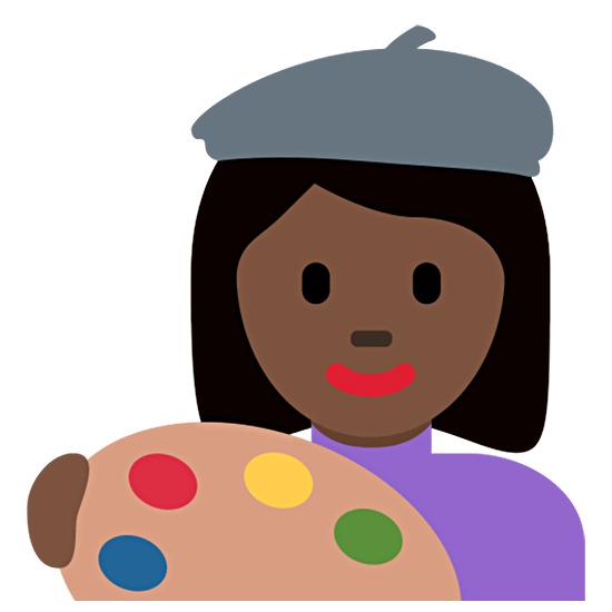 Emoji 👩🏿‍🎨 Artista Donna: Carnagione Scura su Twitter Twemoji 15.0.