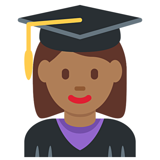 👩🏾‍🎓 Emoji Estudiante Mujer: Tono De Piel Oscuro Medio en Twitter Twemoji 15.0.