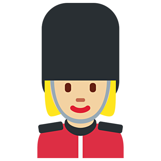 💂🏼‍♀️ Emoji Guardia Mujer: Tono De Piel Claro Medio en Twitter Twemoji 15.0.