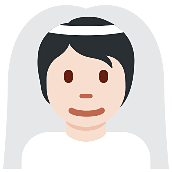 👰🏻 Emoji Person mit Schleier: helle Hautfarbe Twitter Twemoji 15.0.