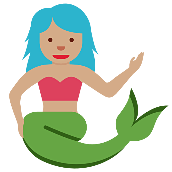 🧜🏽‍♀️ Emoji Sirena: Tono De Piel Medio en Twitter Twemoji 15.0.