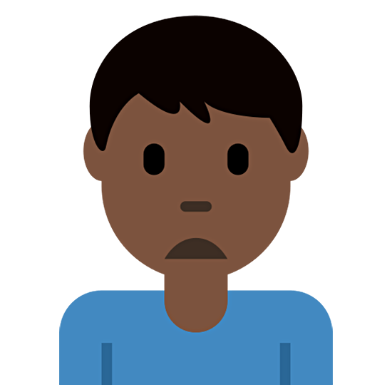 🙍🏿‍♂️ Emoji Homem Franzindo A Sobrancelha: Pele Escura na Twitter Twemoji 15.0.