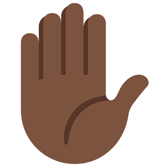 ✋🏿 Emoji erhobene Hand: dunkle Hautfarbe Twitter Twemoji 15.0.