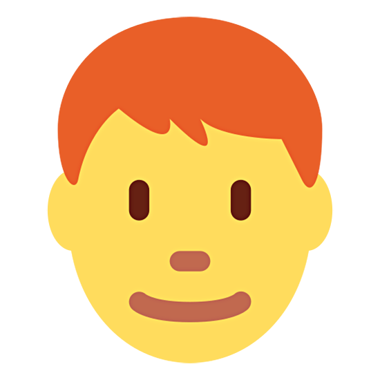👨‍🦰 Emoji Homem: Cabelo Vermelho na Twitter Twemoji 15.0.