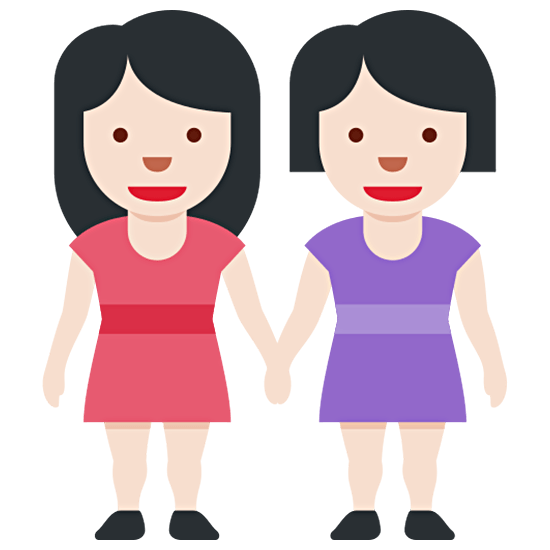 👭🏻 Emoji Duas Mulheres De Mãos Dadas: Pele Clara na Twitter Twemoji 15.0.