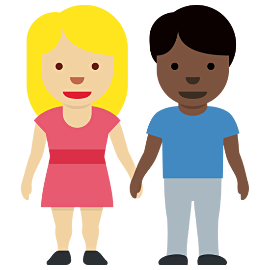 Emoji 👩🏼‍🤝‍👨🏿 Uomo E Donna Che Si Tengono Per Mano: Carnagione Abbastanza Chiara E Carnagione Scura su Twitter Twemoji 15.0.