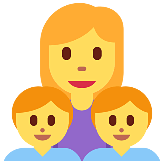 👩‍👦‍👦 Emoji Família: Mulher, Menino E Menino na Twitter Twemoji 15.0.