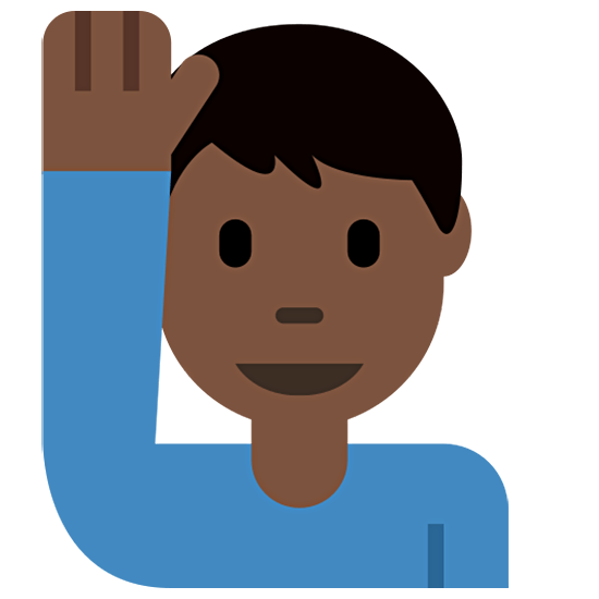 🙋🏿‍♂️ Emoji Mann mit erhobenem Arm: dunkle Hautfarbe Twitter Twemoji 15.0.
