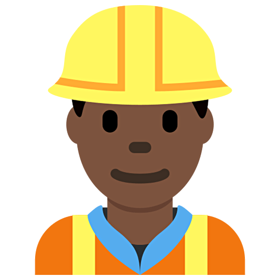 👷🏿‍♂️ Emoji Bauarbeiter: dunkle Hautfarbe Twitter Twemoji 15.0.