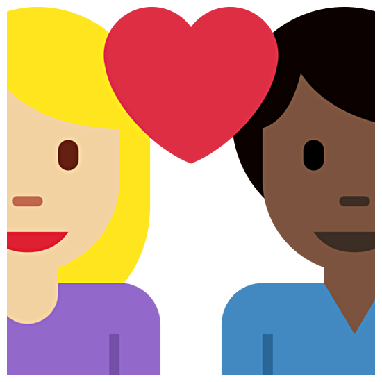 👩🏼‍❤️‍👨🏿 Emoji Liebespaar - Frau: mittelhelle Hautfarbe, Mann: dunkle Hautfarbe Twitter Twemoji 15.0.