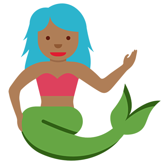 🧜🏾‍♀️ Emoji Sirena: Tono De Piel Oscuro Medio en Twitter Twemoji 15.0.
