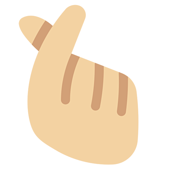 🫰🏼 Emoji Hand Mit Zeigefinger Und Daumen Gekreuzt: mittelhelle Hautfarbe Twitter Twemoji 15.0.
