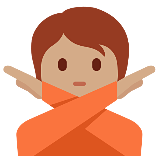 🙅🏽 Emoji Person mit überkreuzten Armen: mittlere Hautfarbe Twitter Twemoji 15.0.