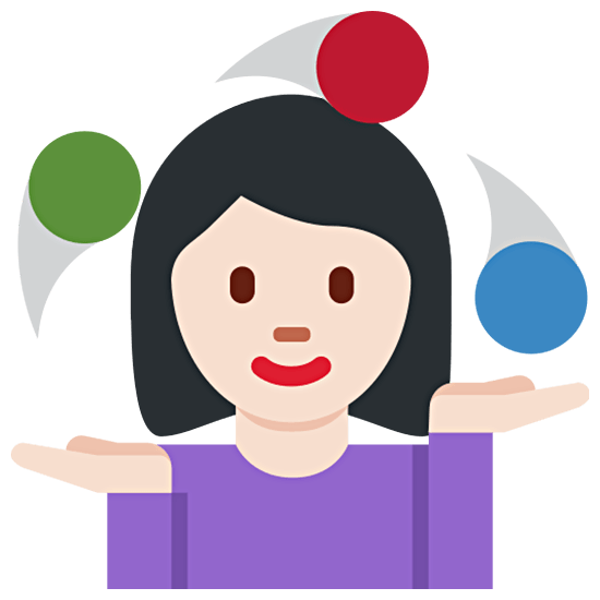 Emoji 🤹🏻‍♀️ Giocoliere Donna: Carnagione Chiara su Twitter Twemoji 15.0.