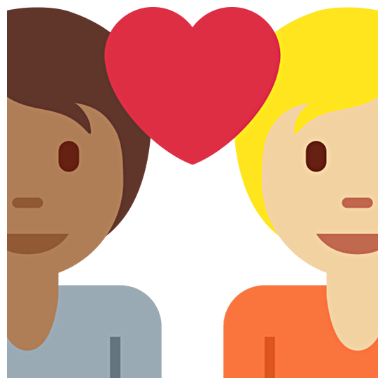 Émoji 🧑🏾‍❤️‍🧑🏼 Couple Avec Cœur: Personne, Personne, Peau Mate, Peau Moyennement Claire sur Twitter Twemoji 15.0.