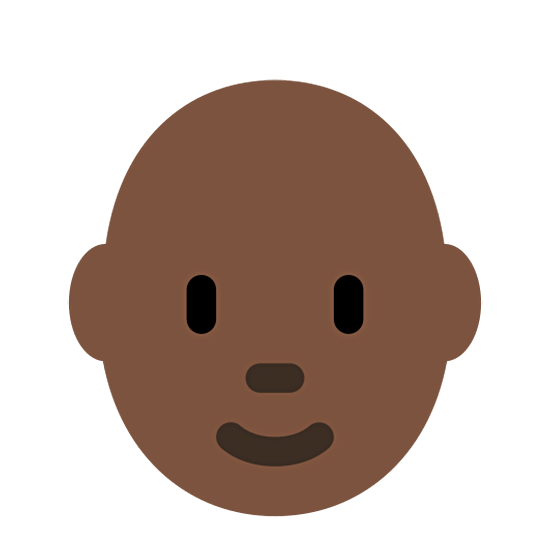 🧑🏿‍🦲 Emoji Erwachsener: dunkle Hautfarbe, Glatze Twitter Twemoji 15.0.