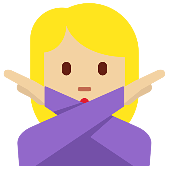 🙅🏼‍♀️ Emoji Mujer Haciendo El Gesto De «no»: Tono De Piel Claro Medio en Twitter Twemoji 15.0.
