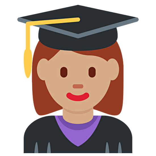 👩🏽‍🎓 Emoji Estudiante Mujer: Tono De Piel Medio en Twitter Twemoji 15.0.