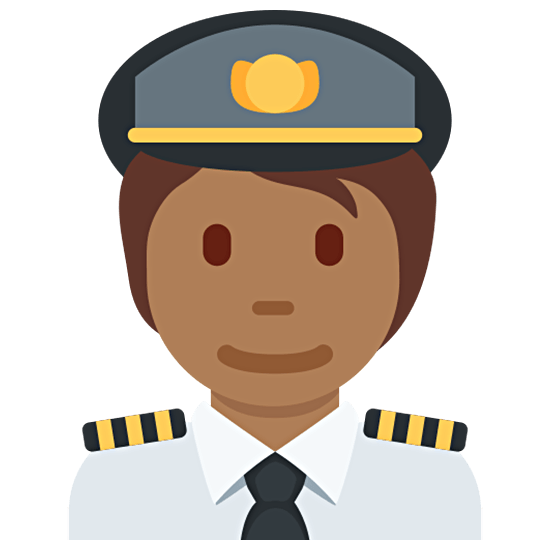 Émoji 🧑🏾‍✈️ Pilote : Peau Mate sur Twitter Twemoji 15.0.