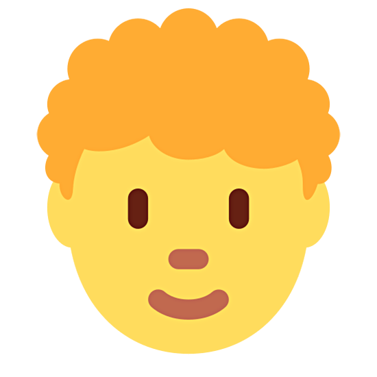 🧑‍🦱 Emoji Pessoa: Cabelo Cacheado na Twitter Twemoji 15.0.