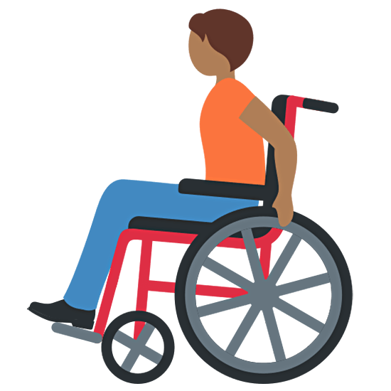 🧑🏾‍🦽 Emoji Person in manuellem Rollstuhl: mitteldunkle Hautfarbe Twitter Twemoji 15.0.