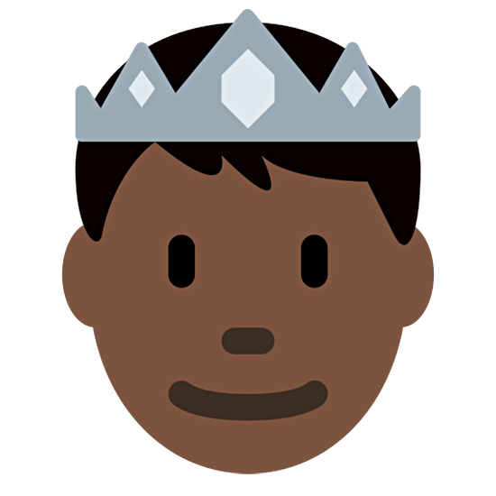 🤴🏿 Emoji Príncipe: Pele Escura na Twitter Twemoji 15.0.