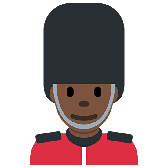 💂🏿‍♂️ Emoji Guarda Homem: Pele Escura na Twitter Twemoji 15.0.