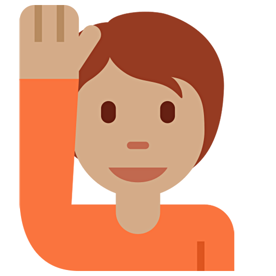 Emoji 🙋🏽 Persona Con Mano Alzata: Carnagione Olivastra su Twitter Twemoji 15.0.