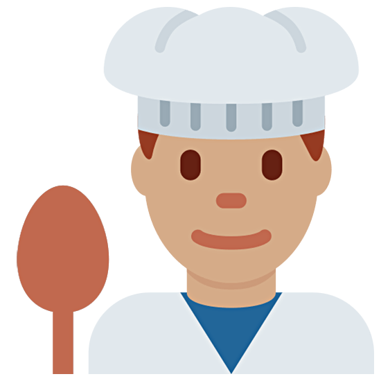 👨🏽‍🍳 Emoji Cocinero: Tono De Piel Medio en Twitter Twemoji 15.0.