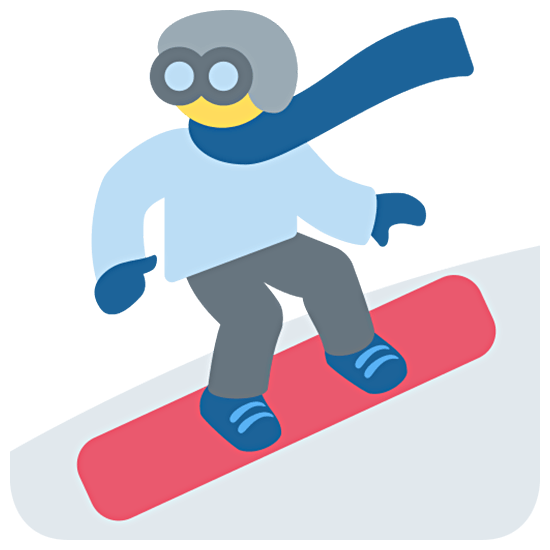 Emoji 🏂 Persona Sullo Snowboard su Twitter Twemoji 15.0.