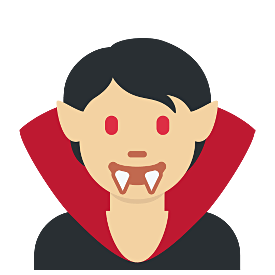 🧛🏼 Emoji Vampir: mittelhelle Hautfarbe Twitter Twemoji 15.0.