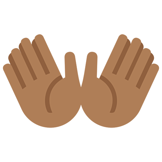 👐🏾 Emoji Mãos Abertas: Pele Morena Escura na Twitter Twemoji 15.0.