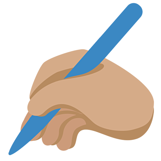 ✍🏽 Emoji schreibende Hand: mittlere Hautfarbe Twitter Twemoji 15.0.