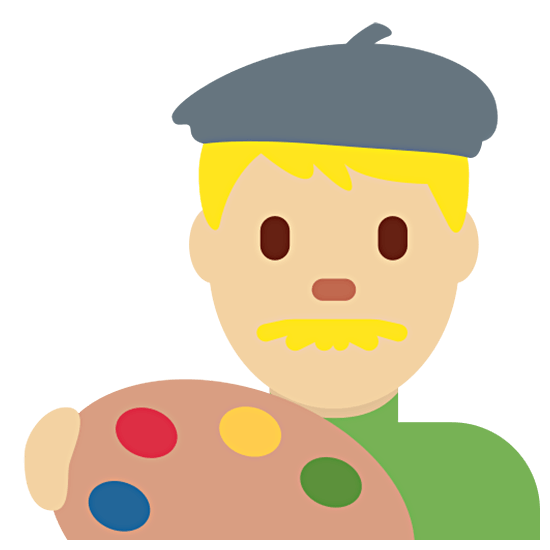 Emoji 👨🏼‍🎨 Artista Uomo: Carnagione Abbastanza Chiara su Twitter Twemoji 15.0.