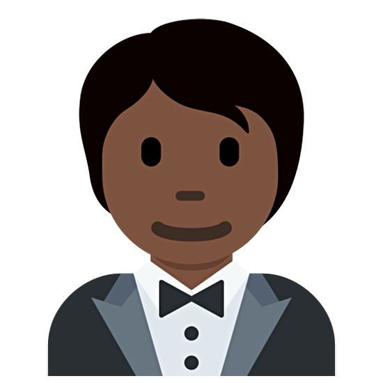 🤵🏿 Emoji Person im Smoking: dunkle Hautfarbe Twitter Twemoji 15.0.