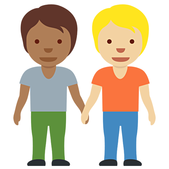 🧑🏾‍🤝‍🧑🏼 Emoji sich an den Händen haltende Personen: mitteldunkle Hautfarbe, mittelhelle Hautfarbe Twitter Twemoji 15.0.