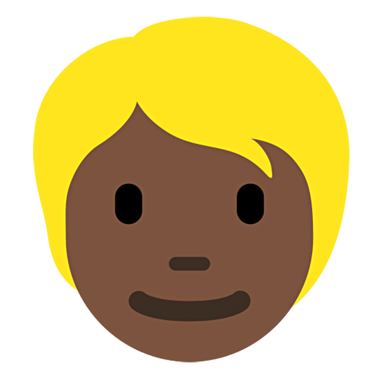 👱🏿 Emoji Pessoa: Pele Escura E Cabelo Louro na Twitter Twemoji 15.0.