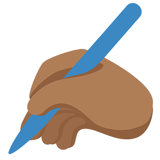 ✍🏾 Emoji Escrevendo à Mão: Pele Morena Escura na Twitter Twemoji 15.0.
