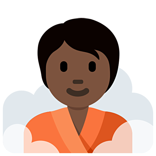 🧖🏿 Emoji Person in Dampfsauna: dunkle Hautfarbe Twitter Twemoji 15.0.