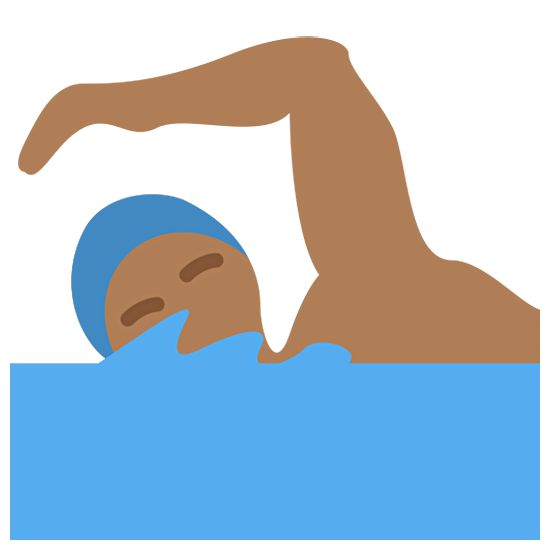 🏊🏾‍♂️ Emoji Schwimmer: mitteldunkle Hautfarbe Twitter Twemoji 15.0.
