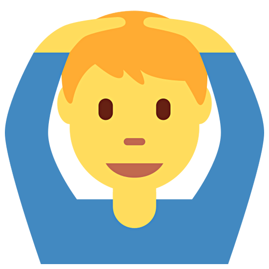 🙆‍♂️ Emoji Mann mit Händen auf dem Kopf Twitter Twemoji 15.0.