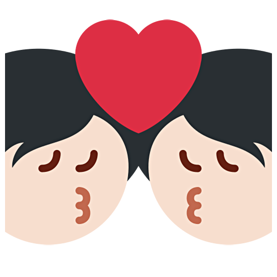 Emoji 💏🏻 Bacio Tra Coppia, Carnagione Chiara su Twitter Twemoji 15.0.