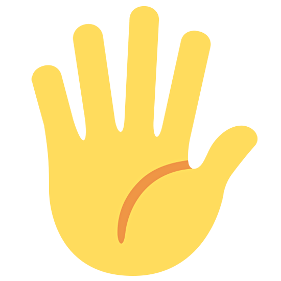 🖐️ Emoji Mão Aberta Com Os Dedos Separados na Twitter Twemoji 15.0.