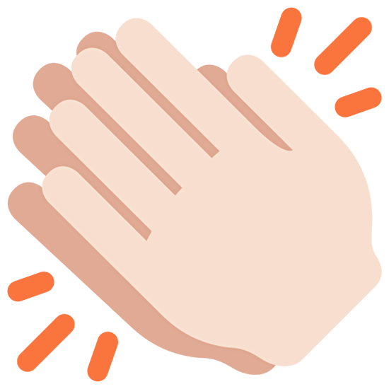 👏🏻 Emoji klatschende Hände: helle Hautfarbe Twitter Twemoji 15.0.
