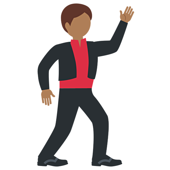 🕺🏾 Emoji Hombre Bailando: Tono De Piel Oscuro Medio en Twitter Twemoji 15.0.