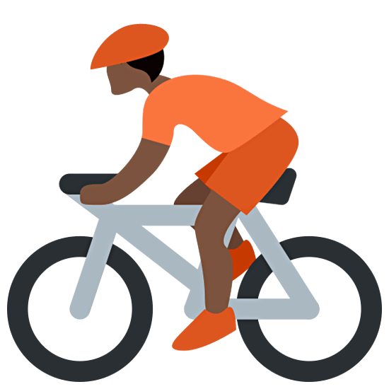 Émoji 🚴🏿 Cycliste : Peau Foncée sur Twitter Twemoji 15.0.