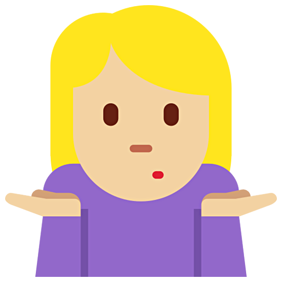 🤷🏼‍♀️ Emoji schulterzuckende Frau: mittelhelle Hautfarbe Twitter Twemoji 15.0.