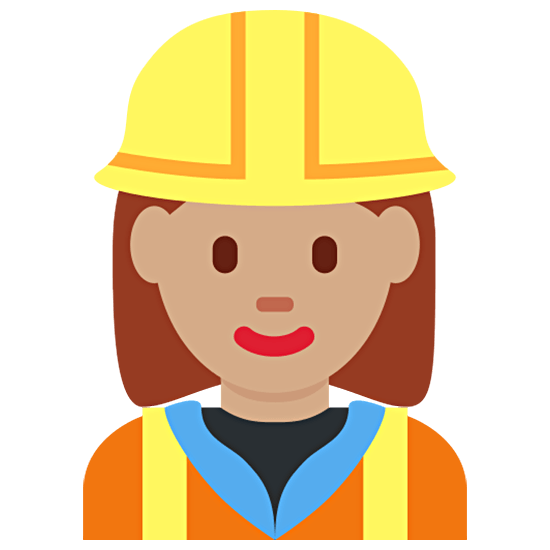 👷🏽‍♀️ Emoji Bauarbeiterin: mittlere Hautfarbe Twitter Twemoji 15.0.