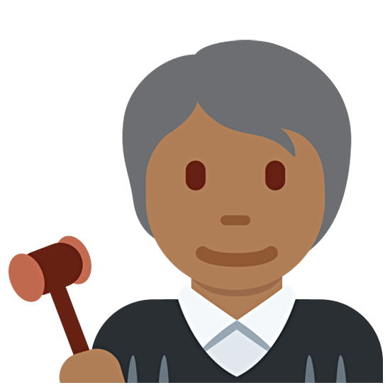 🧑🏾‍⚖️ Emoji Juiz No Tribunal: Pele Morena Escura na Twitter Twemoji 15.0.